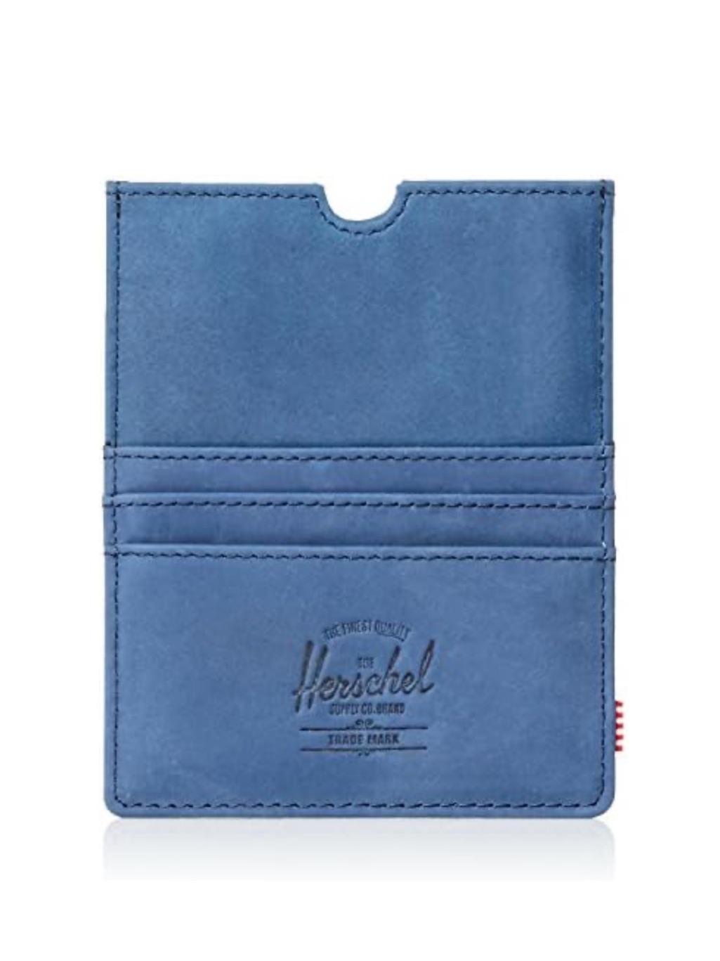 Herschel Blue Leather Card  Passport Sleeve Holder
